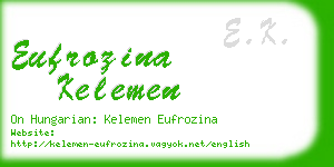 eufrozina kelemen business card
